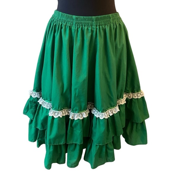 Vintage Kate Schorer Kelly Green Circle Skirt - Picture 7 of 14